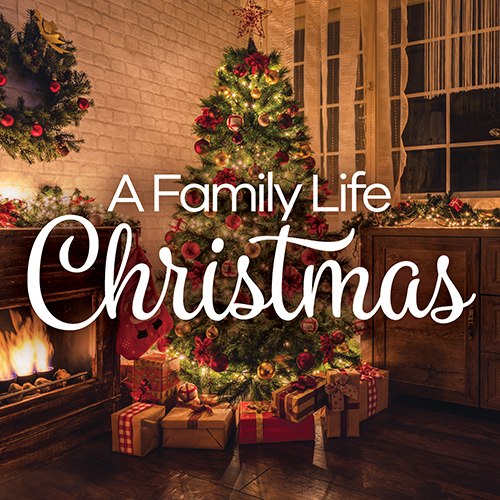 The Family life Now logo with a studio microphone in the background