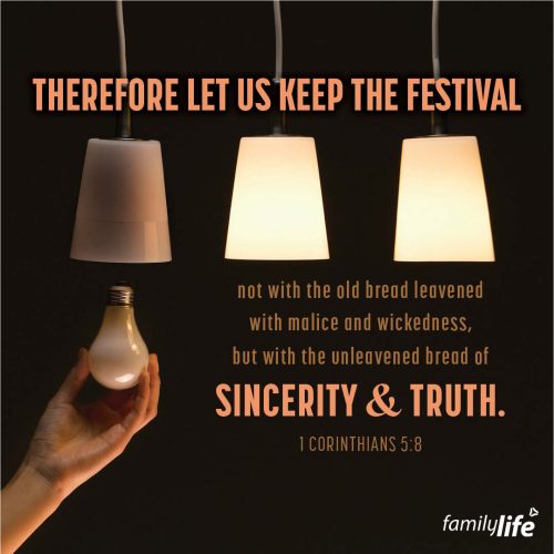 Wednesday, December 18, 2024
1 Corinthians 5:8
Therefore let us keep the Festival, not with the old bread leavened with malice and wickedness, but with the unleavened bread of sincerity and truth.The festivals Israel celebrated were always about one thing, and it wasn’t the food. It was about focusing their hearts on remembering. Remembering the One who delivered them from their enemies and gave them everything they needed. All they needed to do was worship Him with sincere hearts filled with genuine faith. God treasures humility over hypocrisy.